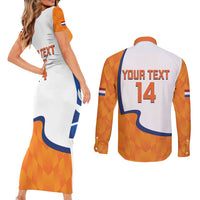 Custom Netherlands Football Couples Matching Short Sleeve Bodycon Dress and Long Sleeve Button Shirt 2025 Go Champions Holland