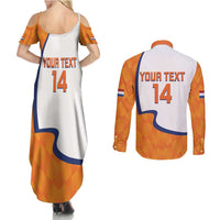 Custom Netherlands Football Couples Matching Summer Maxi Dress and Long Sleeve Button Shirt 2025 Go Champions Holland