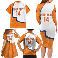 Custom Netherlands Football Family Matching Long Sleeve Bodycon Dress and Hawaiian Shirt 2025 Go Champions Holland