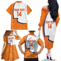 Custom Netherlands Football Family Matching Off The Shoulder Long Sleeve Dress and Hawaiian Shirt 2025 Go Champions Holland