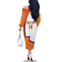 Custom Netherlands Football Family Matching Off The Shoulder Long Sleeve Dress and Hawaiian Shirt 2025 Go Champions Holland