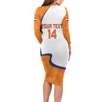 Custom Netherlands Football Long Sleeve Bodycon Dress 2025 Go Champions Holland