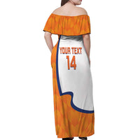 Custom Netherlands Football Off Shoulder Maxi Dress 2025 Go Champions Holland