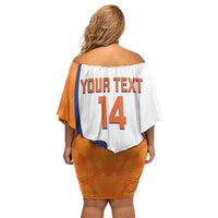 Custom Netherlands Football Off Shoulder Short Dress 2025 Go Champions Holland