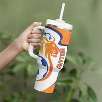 Custom Netherlands Football Tumbler With Handle 2025 Go Champions Holland