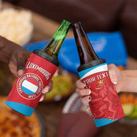 Custom Luxembourg Football 4 in 1 Can Cooler Tumbler Allez Les Lions Rouges