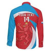 Custom Luxembourg Football Family Matching Tank Maxi Dress and Hawaiian Shirt Allez Les Lions Rouges