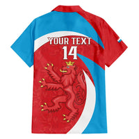 Custom Luxembourg Football Hawaiian Shirt Allez Les Lions Rouges