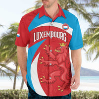 Custom Luxembourg Football Hawaiian Shirt Allez Les Lions Rouges