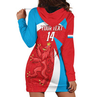 Custom Luxembourg Football Hoodie Dress Allez Les Lions Rouges