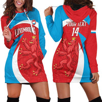 Custom Luxembourg Football Hoodie Dress Allez Les Lions Rouges