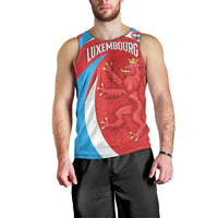 Custom Luxembourg Football Men Tank Top Allez Les Lions Rouges