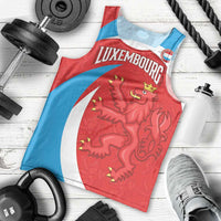 Custom Luxembourg Football Men Tank Top Allez Les Lions Rouges