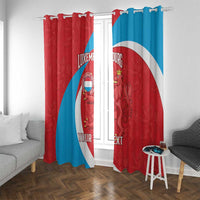 Custom Luxembourg Football Window Curtain Allez Les Lions Rouges
