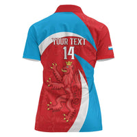 Custom Luxembourg Football Women Polo Shirt Allez Les Lions Rouges