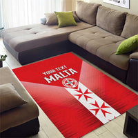 Custom Malta Football Area Rug Maltese Cross Sporty Style