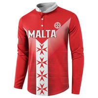 Custom Malta Football Button Sweatshirt Maltese Cross Sporty Style