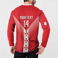 Custom Malta Football Button Sweatshirt Maltese Cross Sporty Style