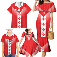 Custom Malta Football Family Matching Mermaid Dress and Hawaiian Shirt Maltese Cross Sporty Style
