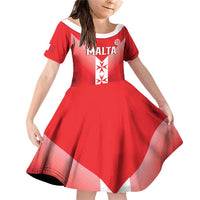 Custom Malta Football Family Matching Off Shoulder Short Dress and Hawaiian Shirt Maltese Cross Sporty Style
