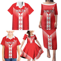 Custom Malta Football Family Matching Puletasi and Hawaiian Shirt Maltese Cross Sporty Style