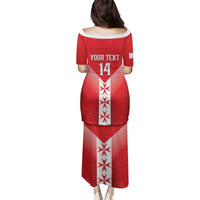 Custom Malta Football Family Matching Puletasi and Hawaiian Shirt Maltese Cross Sporty Style