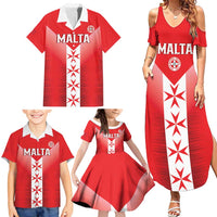 Custom Malta Football Family Matching Summer Maxi Dress and Hawaiian Shirt Maltese Cross Sporty Style
