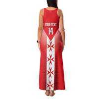 Custom Malta Football Family Matching Tank Maxi Dress and Hawaiian Shirt Maltese Cross Sporty Style
