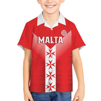 Custom Malta Football Kid Hawaiian Shirt Maltese Cross Sporty Style
