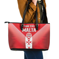 Custom Malta Football Leather Tote Bag Maltese Cross Sporty Style