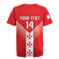 Custom Malta Football Rugby Jersey Maltese Cross Sporty Style