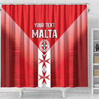 Custom Malta Football Shower Curtain Maltese Cross Sporty Style