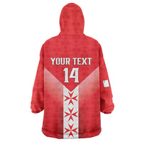 Custom Malta Football Wearable Blanket Hoodie Maltese Cross Sporty Style