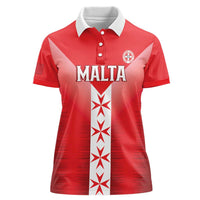 Custom Malta Football Women Polo Shirt Maltese Cross Sporty Style