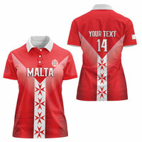 Custom Malta Football Women Polo Shirt Maltese Cross Sporty Style