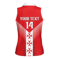 Custom Malta Football Women Sleeveless Polo Shirt Maltese Cross Sporty Style