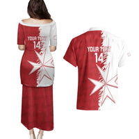 Custom Malta Football Couples Matching Puletasi and Hawaiian Shirt Go Champions Flag Style