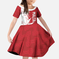 Custom Malta Football Family Matching Off Shoulder Maxi Dress and Hawaiian Shirt Go Champions Flag Style