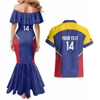 Custom Venezuela Football Couples Matching Mermaid Dress and Hawaiian Shirt Come On La Vinotinto Flag Color