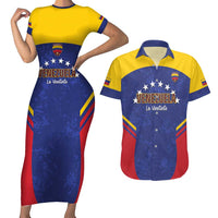 Custom Venezuela Football Couples Matching Short Sleeve Bodycon Dress and Hawaiian Shirt Come On La Vinotinto Flag Color