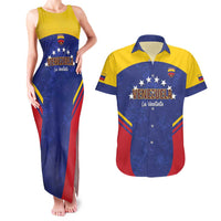 Custom Venezuela Football Couples Matching Tank Maxi Dress and Hawaiian Shirt Come On La Vinotinto Flag Color