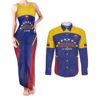 Custom Venezuela Football Couples Matching Tank Maxi Dress and Long Sleeve Button Shirt Come On La Vinotinto Flag Color