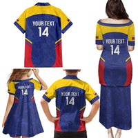 Custom Venezuela Football Family Matching Puletasi and Hawaiian Shirt Come On La Vinotinto Flag Color