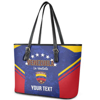 Custom Venezuela Football Leather Tote Bag Come On La Vinotinto Flag Color