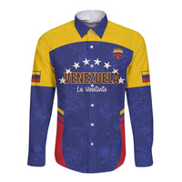 Custom Venezuela Football Long Sleeve Button Shirt Come On La Vinotinto Flag Color