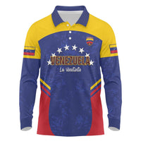Custom Venezuela Football Long Sleeve Polo Shirt Come On La Vinotinto Flag Color