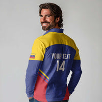 Custom Venezuela Football Long Sleeve Polo Shirt Come On La Vinotinto Flag Color
