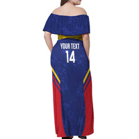 Custom Venezuela Football Off Shoulder Maxi Dress Come On La Vinotinto Flag Color