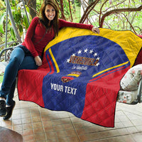 Custom Venezuela Football Quilt Come On La Vinotinto Flag Color