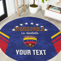 Custom Venezuela Football Round Carpet Come On La Vinotinto Flag Color